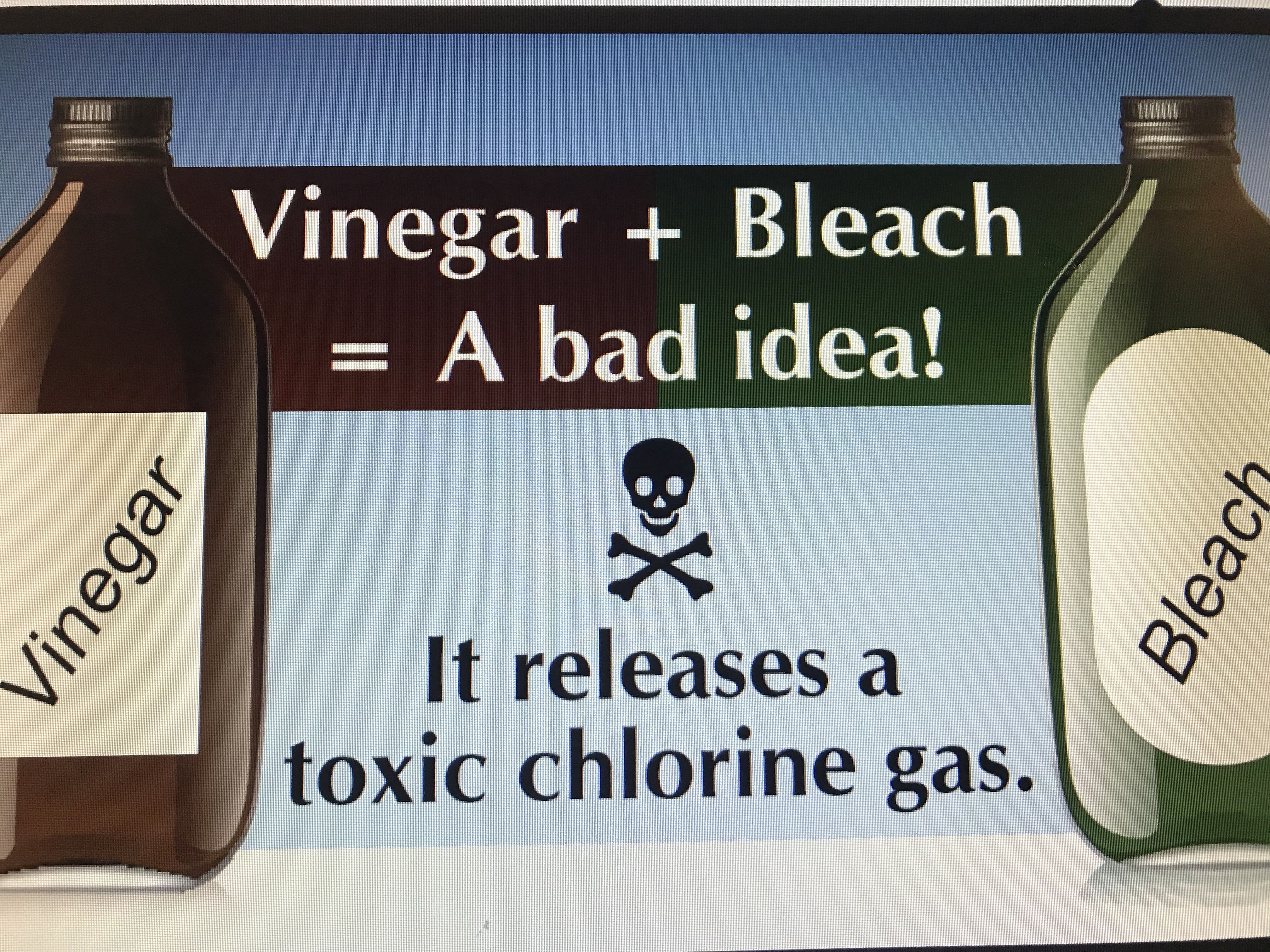 bleach, vinegar