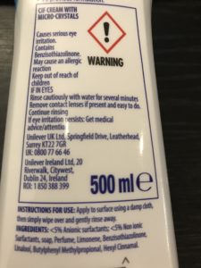 Cream cleaner instructions, warning, how to use