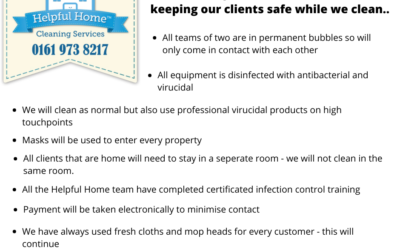 How Helpful Home is keeping our clients safe while we clean…
